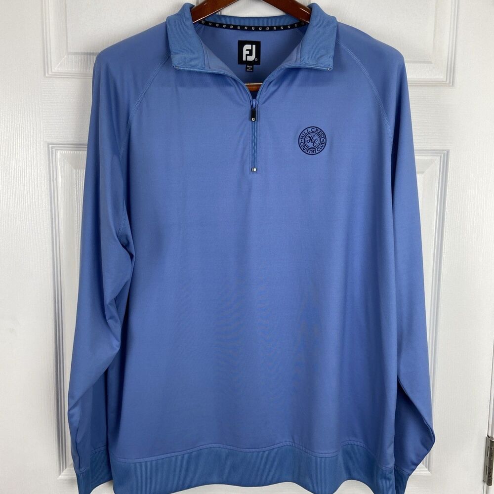 FootJoy Performance Stretch 1/4 Quarter Zip Golf Pullover Blue Mens XL